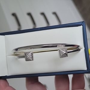 925 Silver Bangles, 1 with diamonds